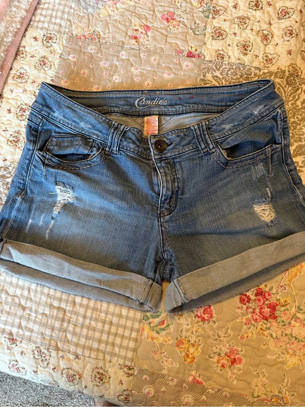 Candie's Blue Denim Rolled-Hem Women's Shorts size 11